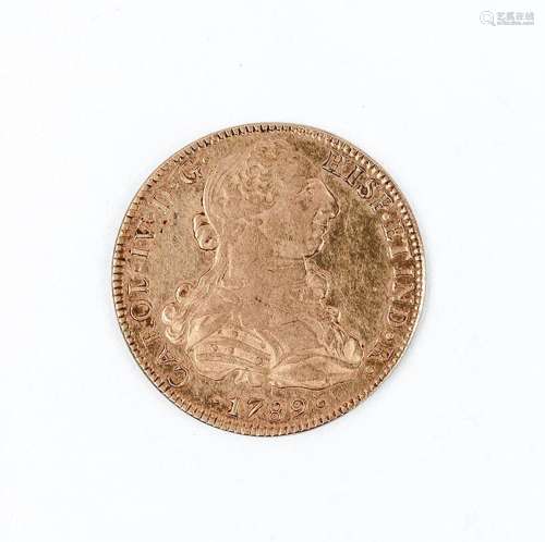 Moneda de oro de 8 Escudos. Carlos IV. 1789. Mexico. FM. 37 ...