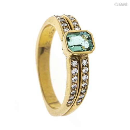 Emerald diamond ring GG 750/000 wi