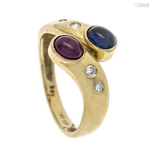 Ruby-sapphire ring GG 585/000 with