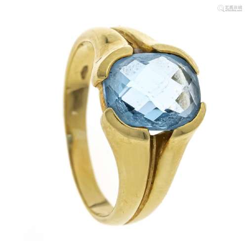 Blue topaz ring GG 750/000 with on