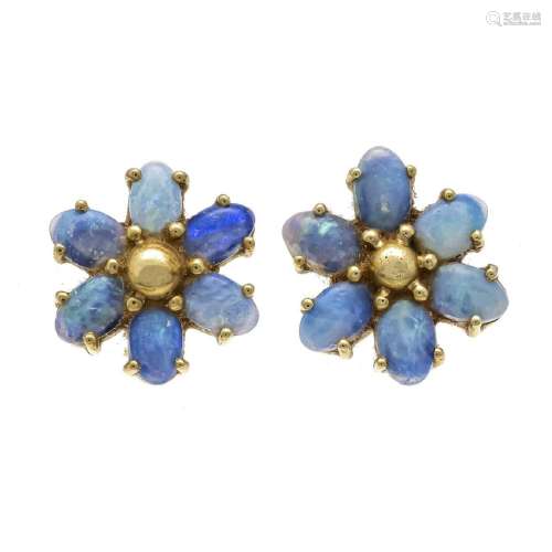Opal flower stud earrings GG 585/0