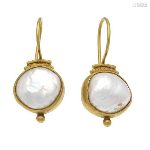 Pearl earrings GG 750/000 matted,