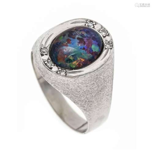 Opal diamond ring WG 585/000 with
