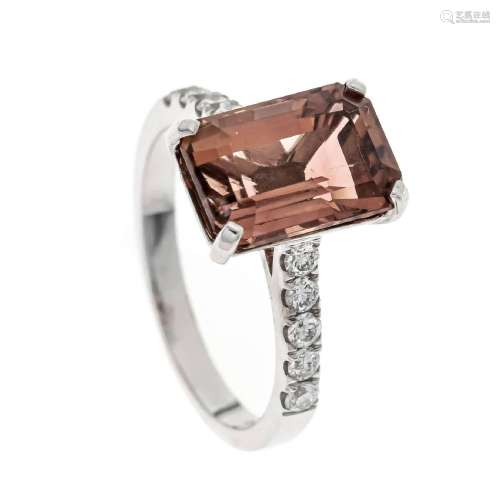 Tourmaline diamond ring WG 750/000