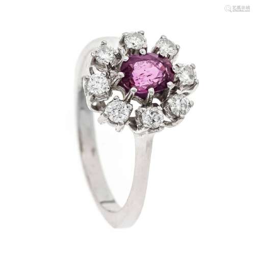 Ruby diamond ring WG 585/000 with