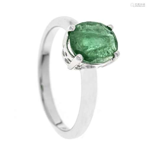 Emerald ring WG 750/000 with one o