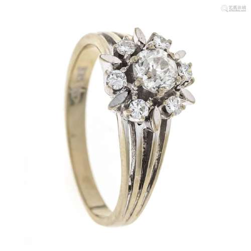 Old cut diamond flower ring c. 194