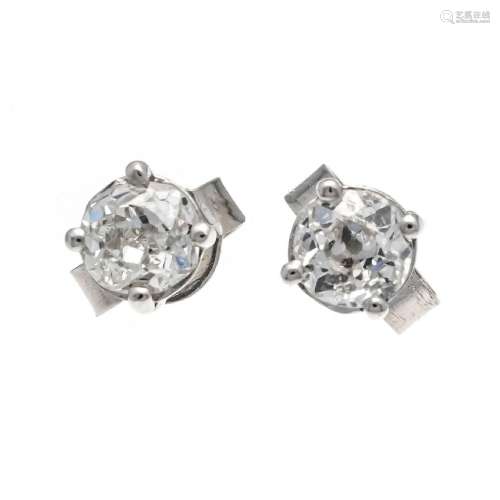 Old cut diamond stud earrings WG 5