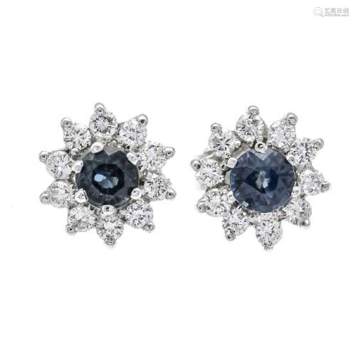 Sapphire diamond stud earrings WG