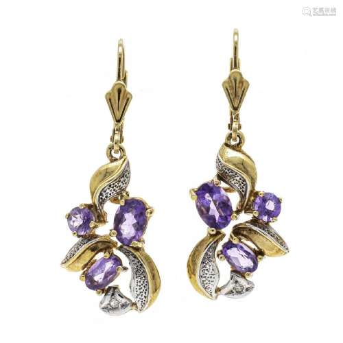 Amethyst diamond earrings GG 585/0