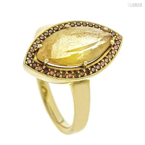 Citrine diamond ring GG 585/000 wi