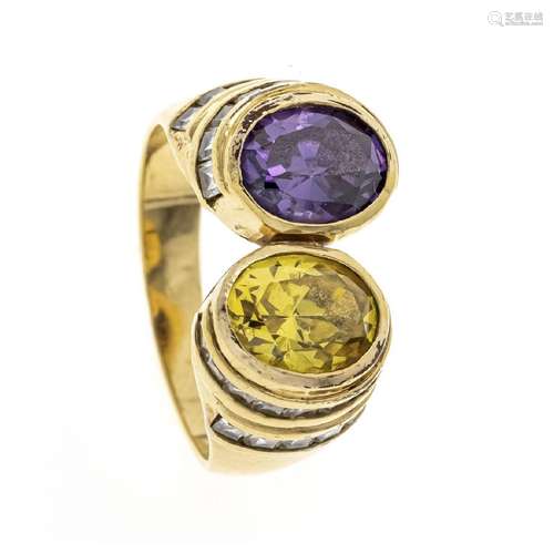 Citrine-amethyst ring GG 750/000 w