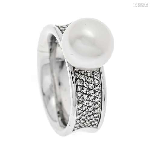 South Sea pearl diamond ring WG 75