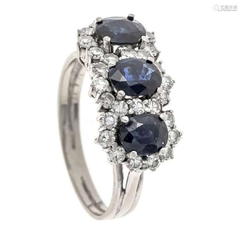 Sapphire diamond ring WG 585/000 w