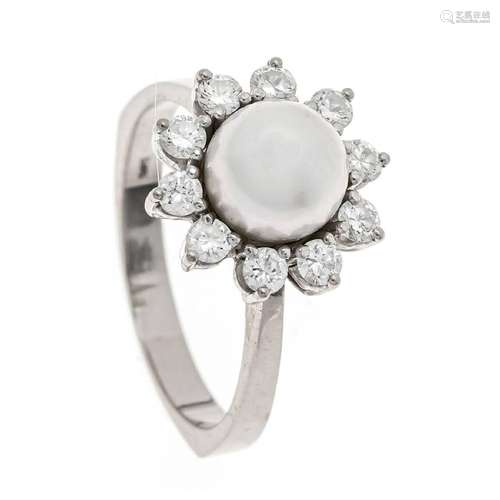 Pearl-cut diamond ring WG 585/000