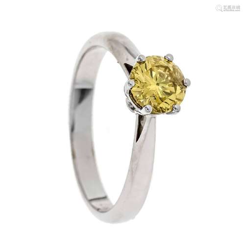 Fancy diamond ring WG 750/000 with