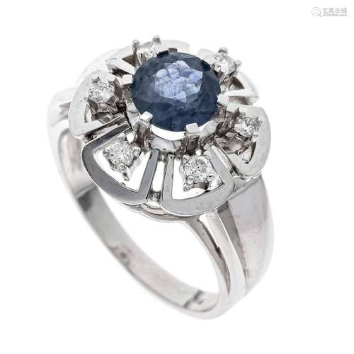 Sapphire diamond ring WG 585/000 w