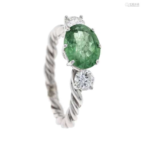 Emerald diamond ring WG 750/000 wi