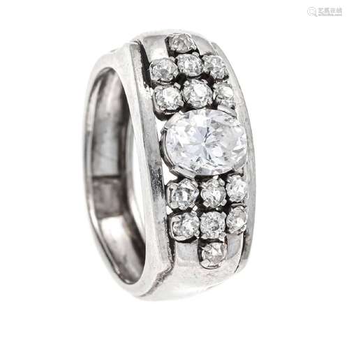 Zirconia old-cut diamond ring WG 5