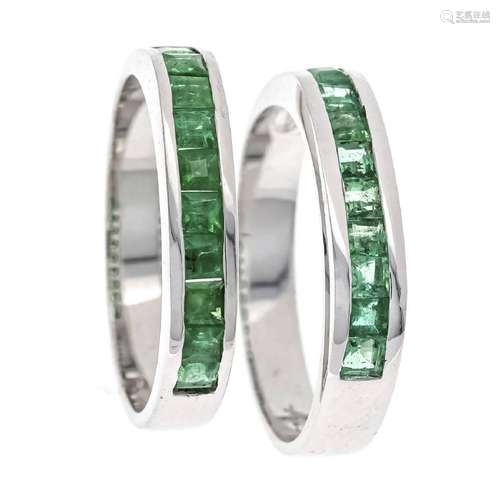 2 emerald bezel rings WG 585/000 w