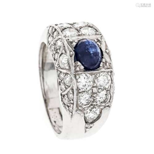 Sapphire diamond ring WG 750/000 w