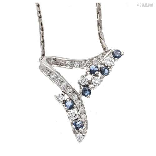 Sapphire and diamond necklace WG 5