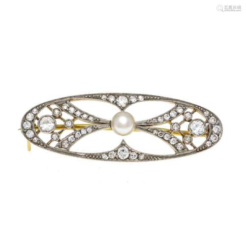 Art Deco brooch GG 750/000 and pla