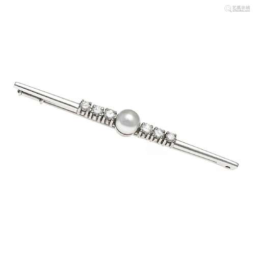 Akoya diamond bar brooch WG 585/00