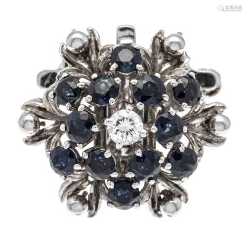 Sapphire diamond brooch/bead clip