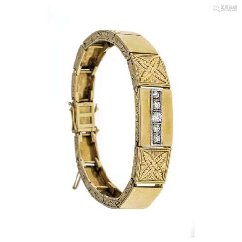 Art Deco link bracelet GG/WG 585/0