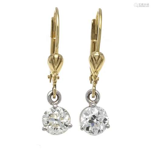 Art Deco old cut diamond earrings