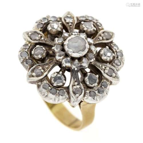 Diamond rose ring GG 585/000 aroun