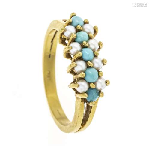 Turquoise seed bead ring GG 750/00