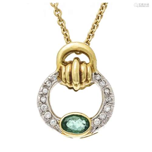 Emerald diamond pendant GG/WG 750/