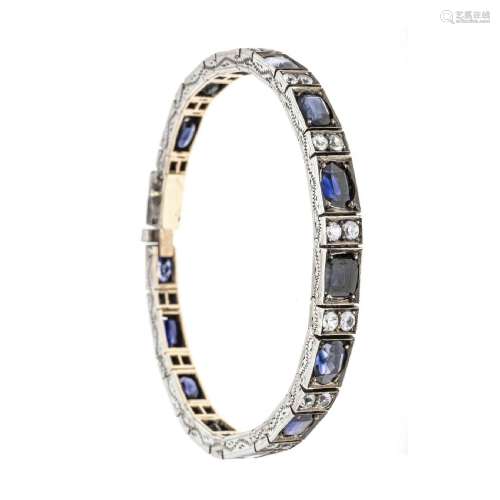 Art Deco sapphire bracelet WG 750/