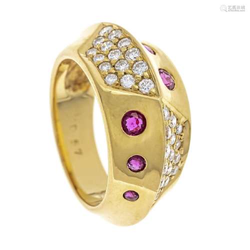 Ruby diamond ring GG 750/000 with