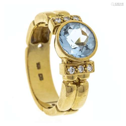 Blue topaz diamond ring GG 750/000