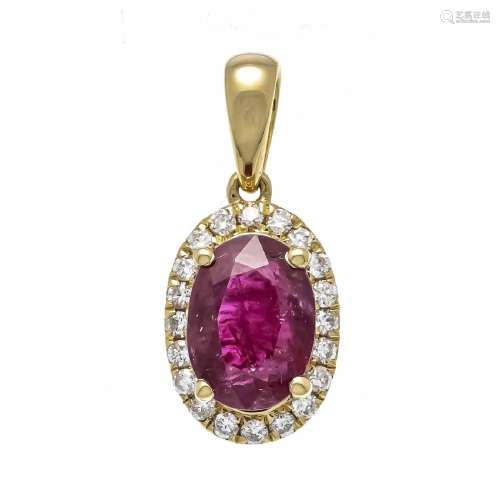 Ruby diamond pendant GG 750/000 wi