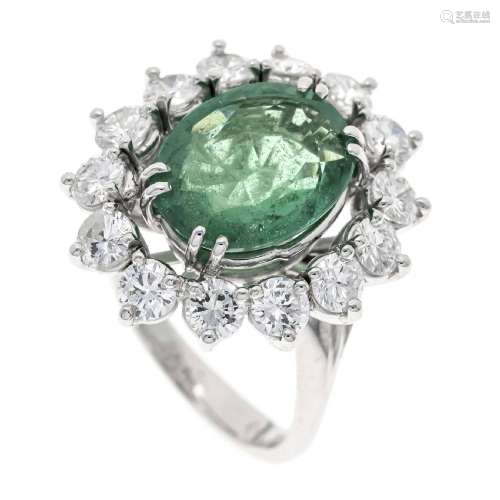 Emerald diamond ring WG 750/000 wi