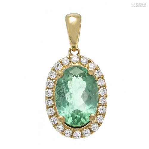 Emerald pendant GG 750/000 with on