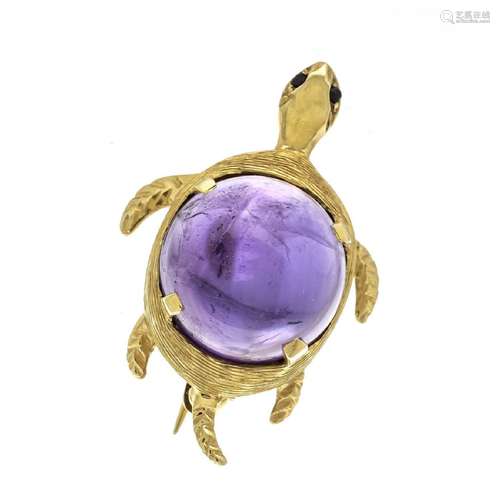 Turtle brooch GG 585/000 with a ro