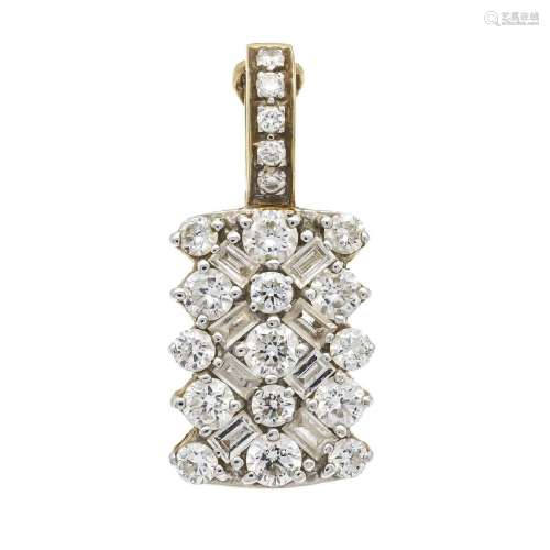 Brilliant diamond clip pendant GG/