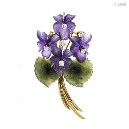 Violet brooch GG 750/000 with 4 am