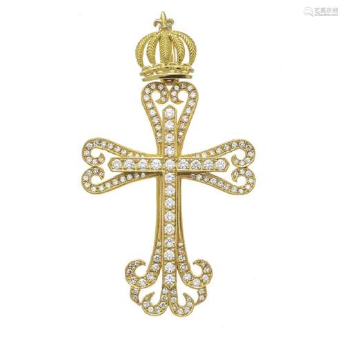 Brilliant cross clip pendant GG 75