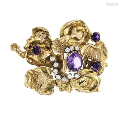 Amethyst diamond brooch GG 585/000