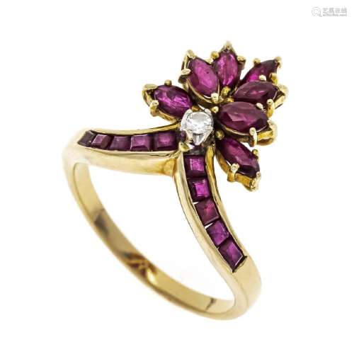 Ruby-brilliant ring GG 585/000 wit