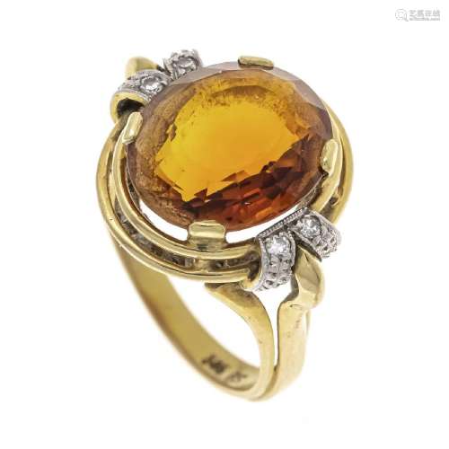 Citrine diamond ring GG/WG 585/000
