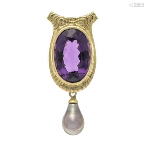 Large amethyst tahitian pearl pend