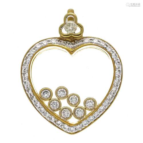 Brilliant pendant heart GG/WG 750/