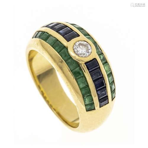 Emerald sapphire diamond ring GG 7